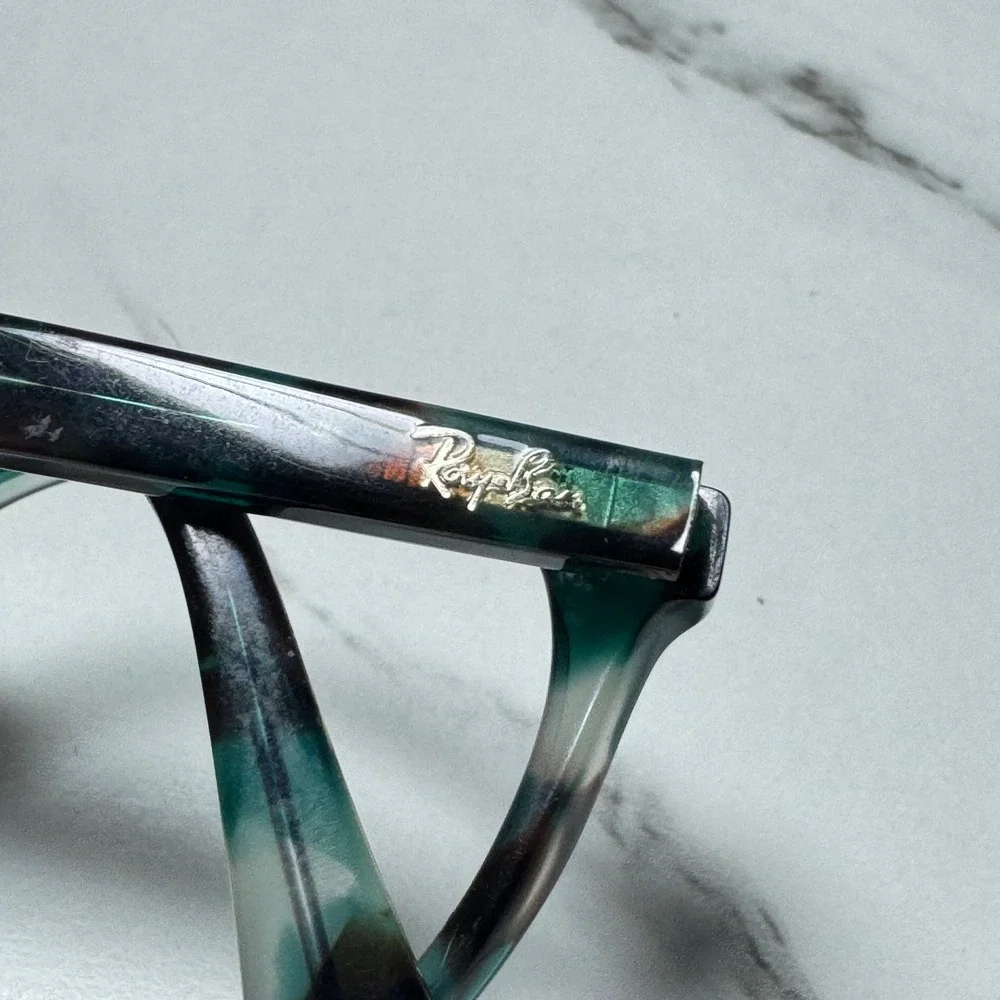 Ray-Ban RB 5380 5949 Green Tortoise Round Eyeglasses Frames 50-19-145